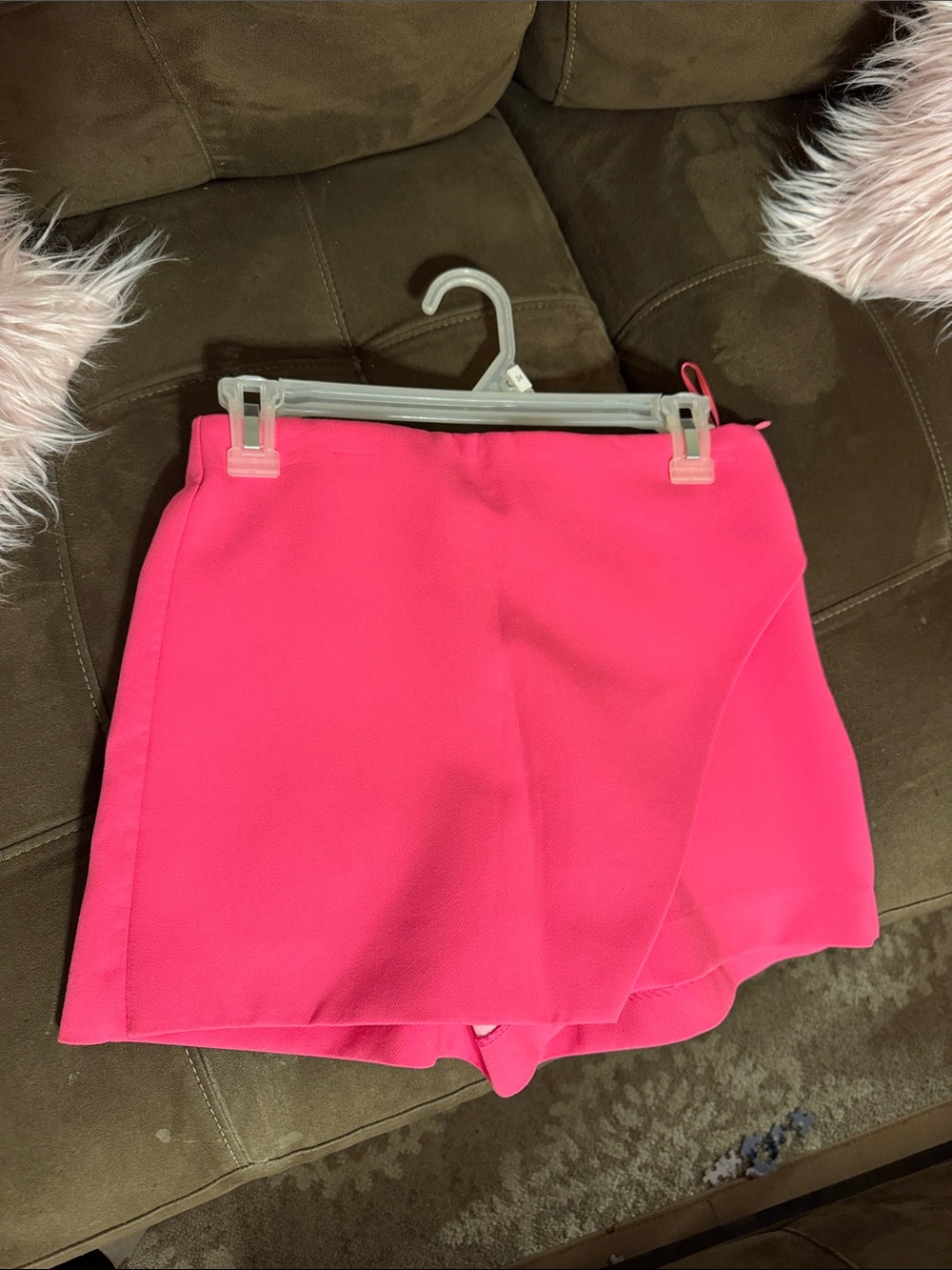 Zara Bright Pink Wrap-Front Skort